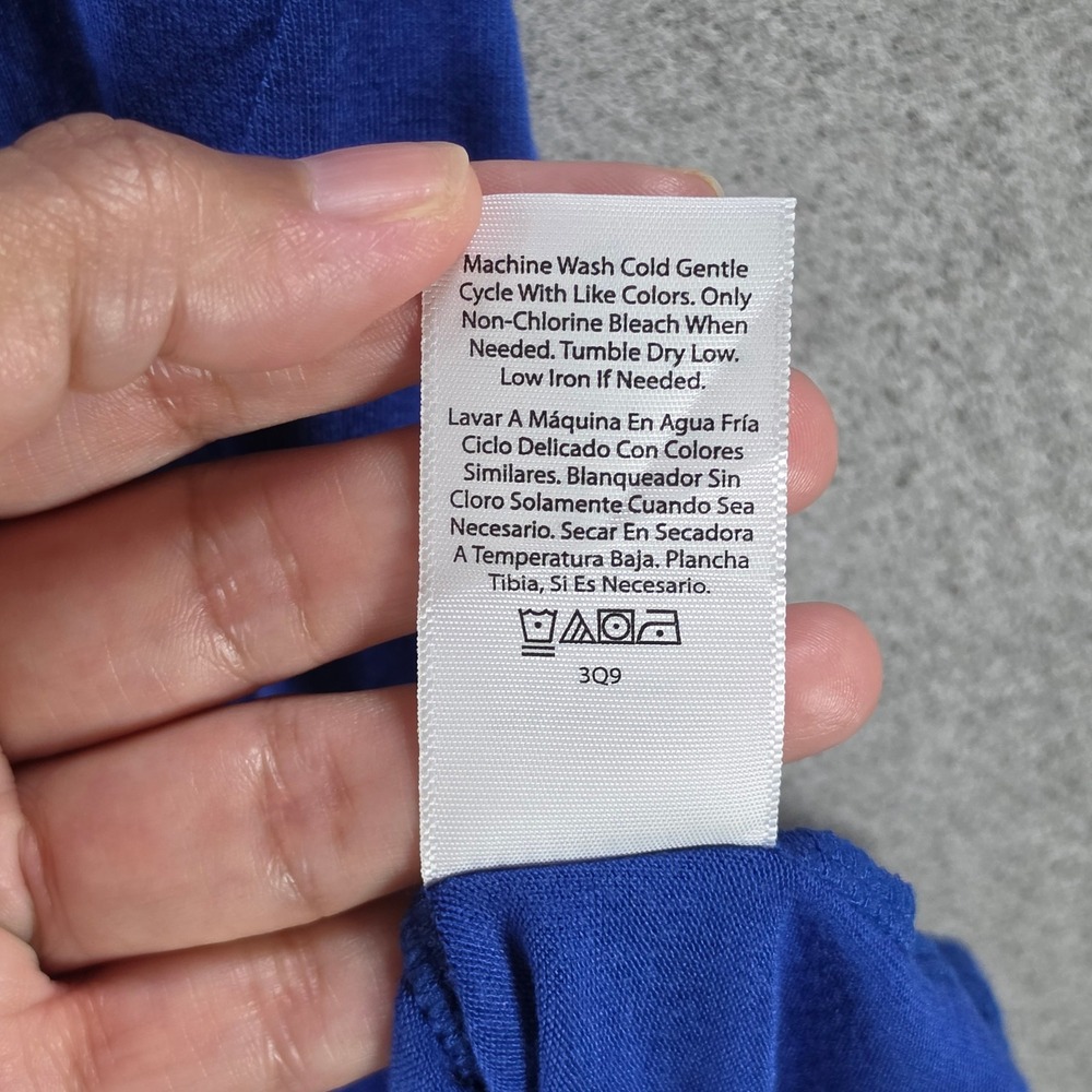 Time and Tru Maternity Top Women XL Blue Ruffle Sleeve Elastic Hem T-Shirt - Picture 5 of 16
